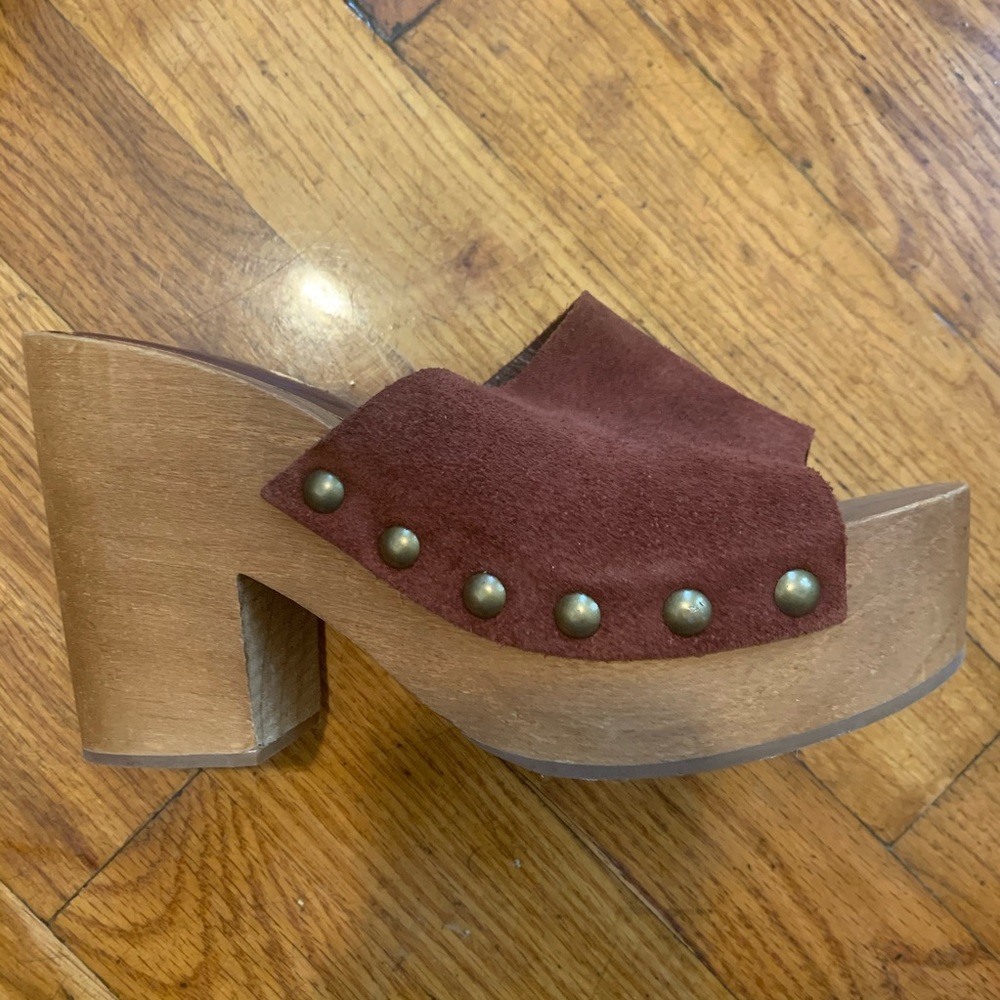 Zara wooden clog platform sandals